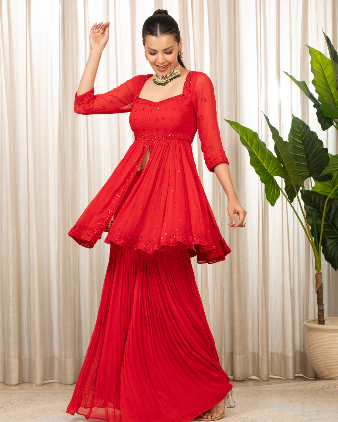 Esha Koul - Lal Sharara Set