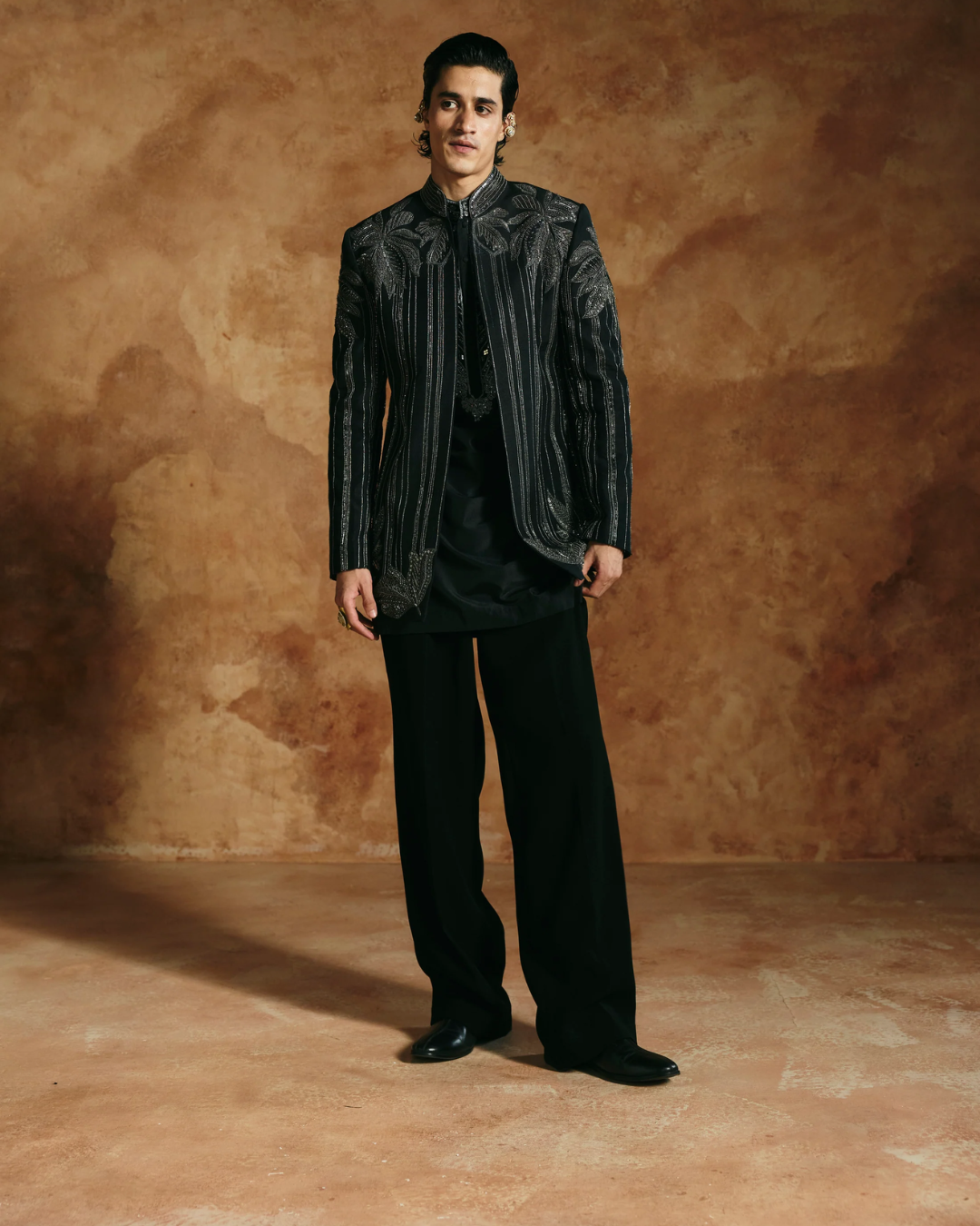 Aman Takyar - Black Striped Jacket From Today’s Sindh