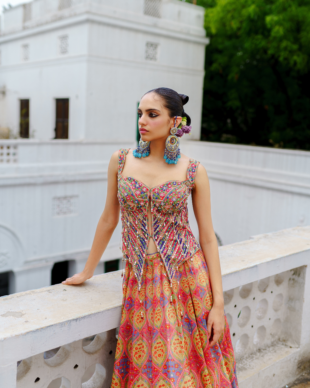 Aditi Gupta - Yellow Corset Skirt Set
