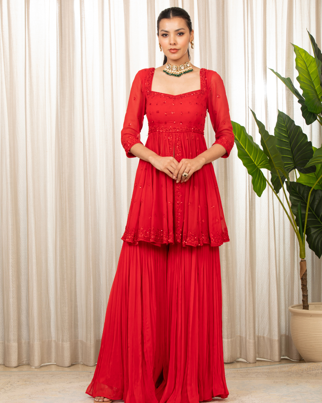 Esha Koul - Lal Sharara Set