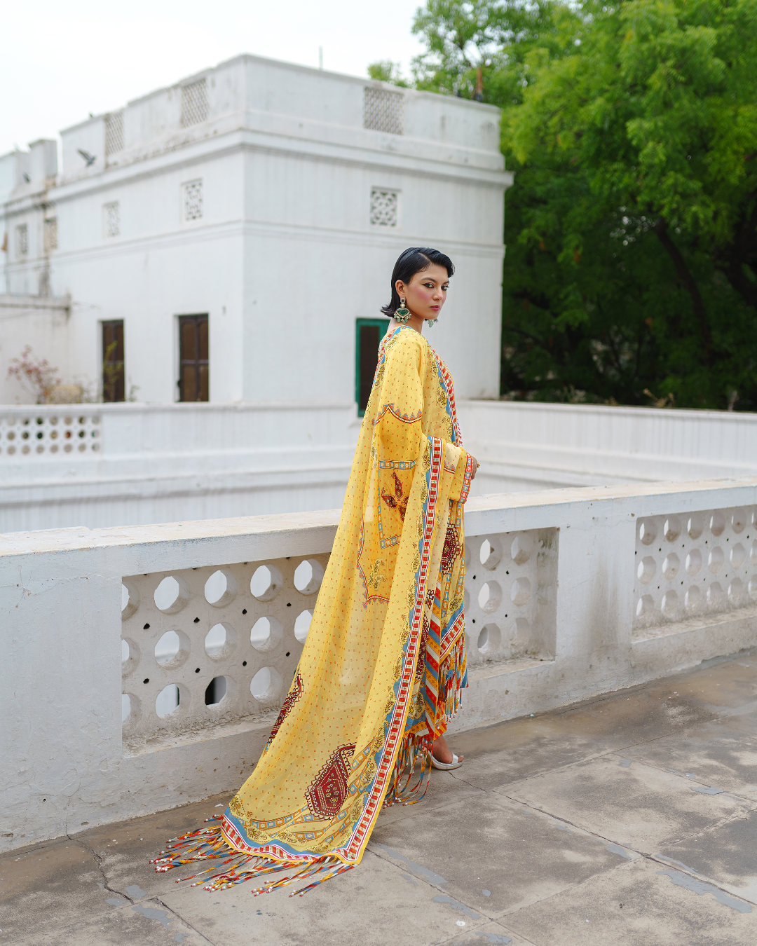 Aditi Gupta - Yellow Straight Suit with Pant Set