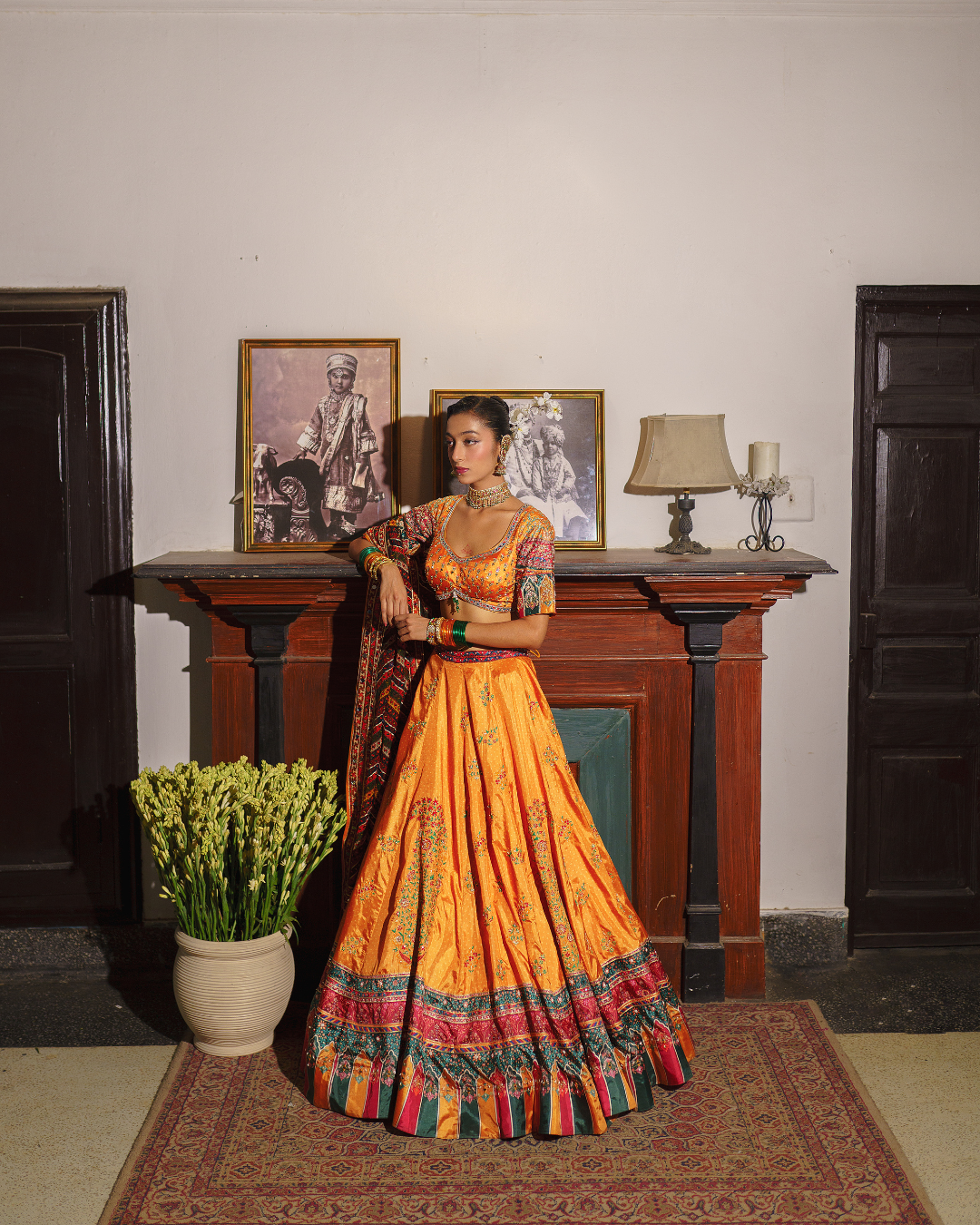 Aditi Gupta - Mustard Bandhani Lehenga Set