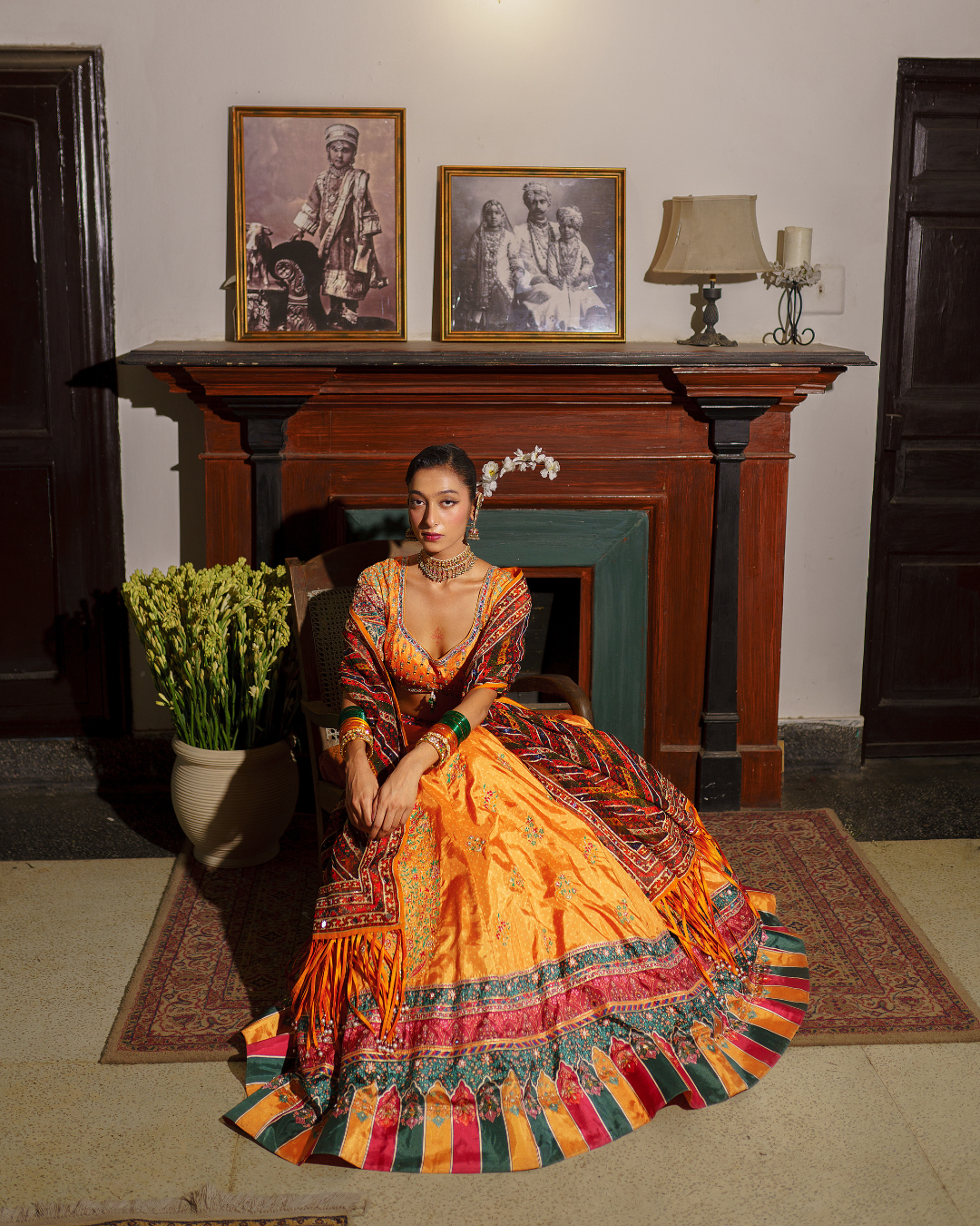Aditi Gupta - Mustard Bandhani Lehenga Set