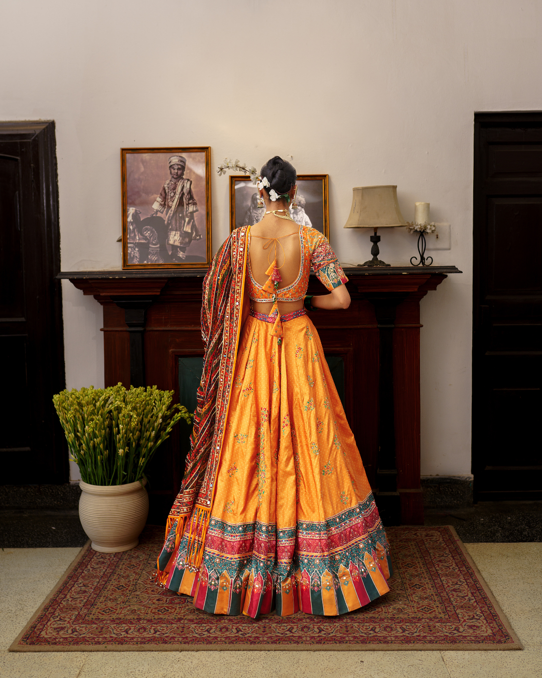 Aditi Gupta - Mustard Bandhani Lehenga Set
