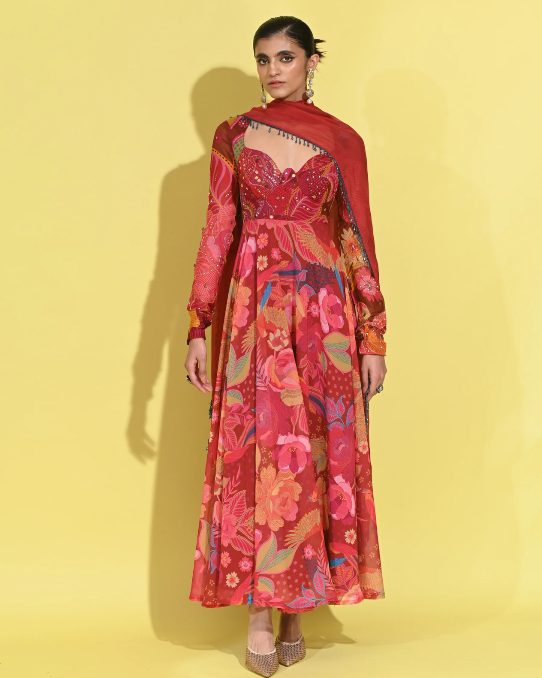 Rishi and Vibhuti - Ruby Anarkali Set From Tamasha