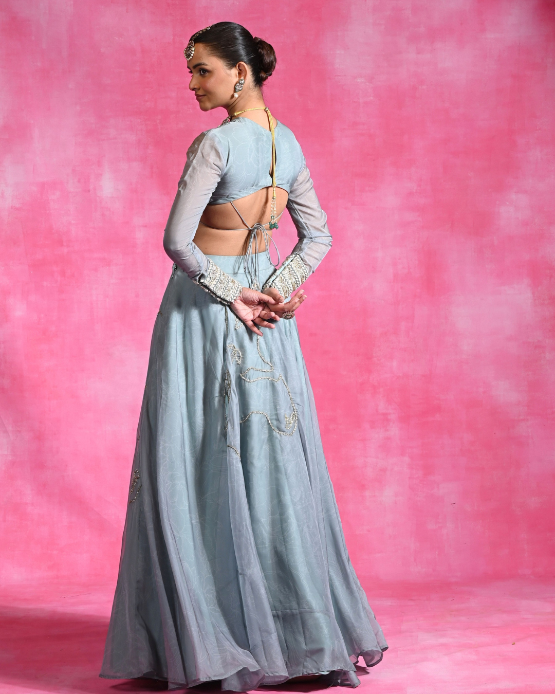 Rishi and Vibhuti - Icy Garnet Set Lehenga From Ek Main Aur Ek Tu