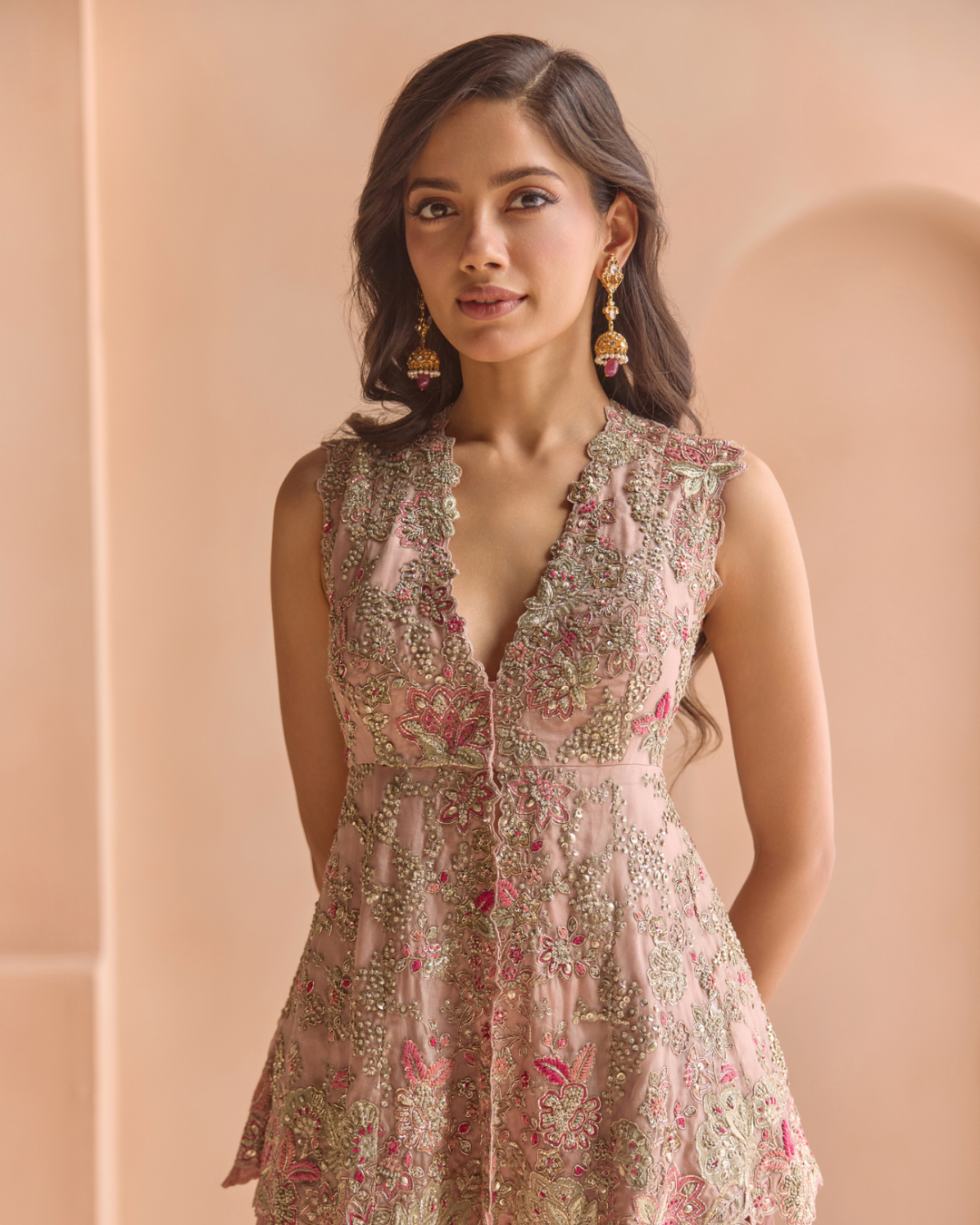 Osaa By Adarsh - Camellia Pink Embroidered Sharara Set From Off The Record