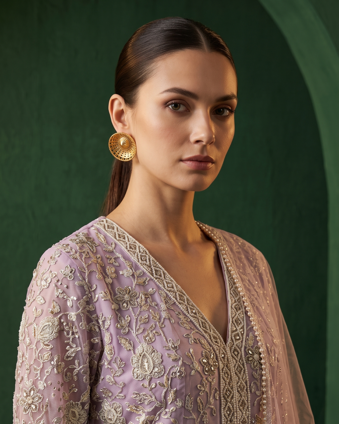 Basanti Kapde Aur Koffee - Lilac Etoile Embroidered Sharara Set From Suits & Shararas