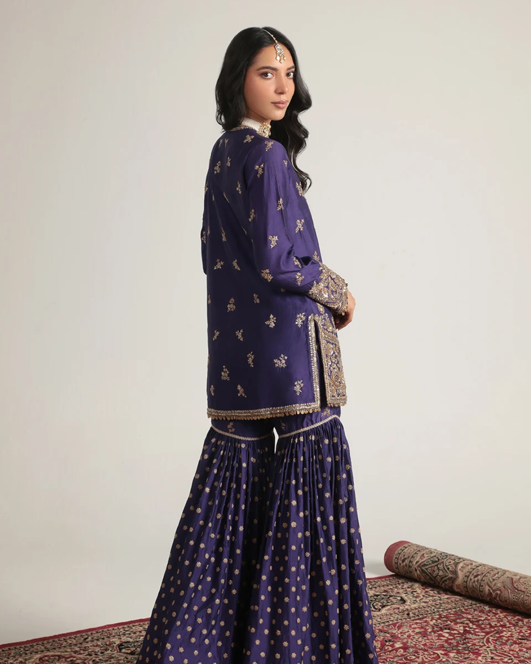Niti Bothra - Zar-Rang Purple Buti Sharara Set