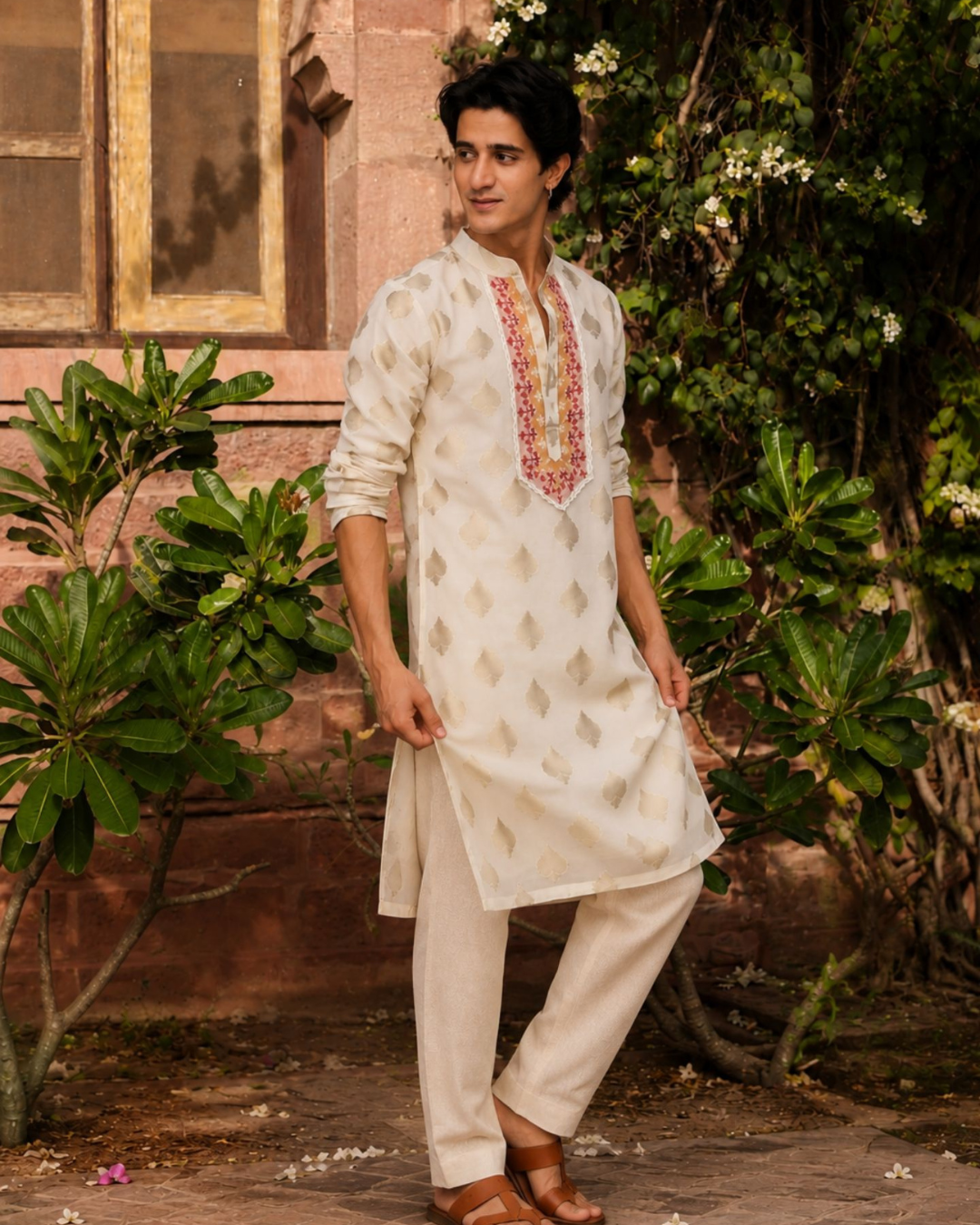 Rishi and Vibhuti - Ivory Nawab Kurta From Ek Main Aur Ek Tu