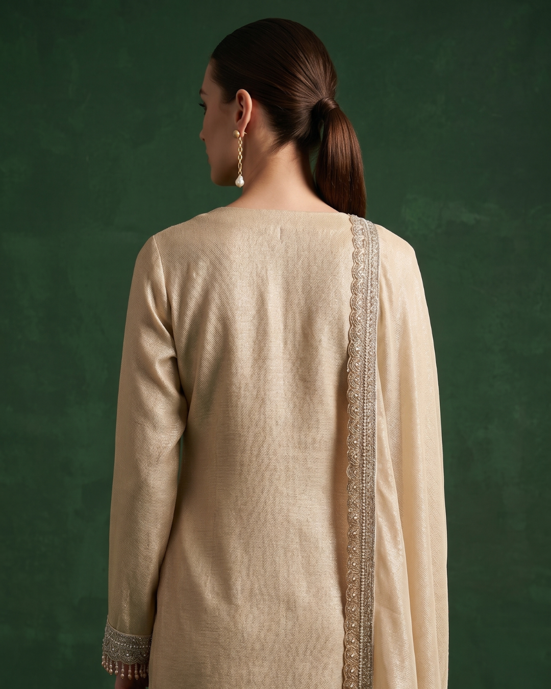 Basanti Kapde Aur Koffee - Pearl Cascade Embroidered Dhoti Set From Suits & Shararas
