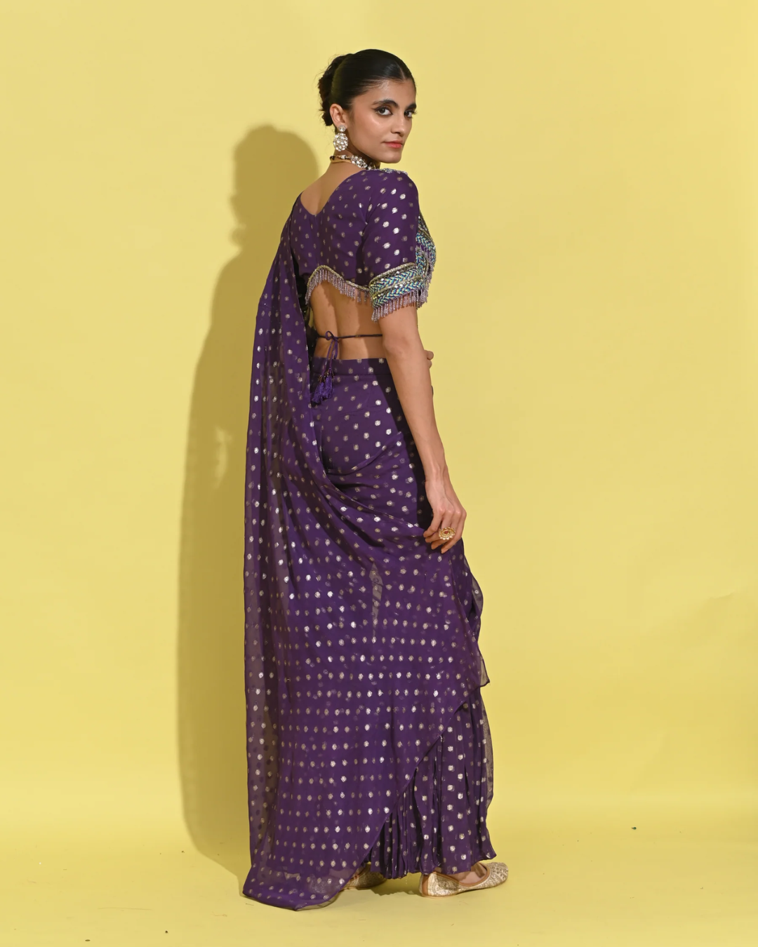 Rishi and Vibhuti - Violet Berry Sharara Set From Tamasha