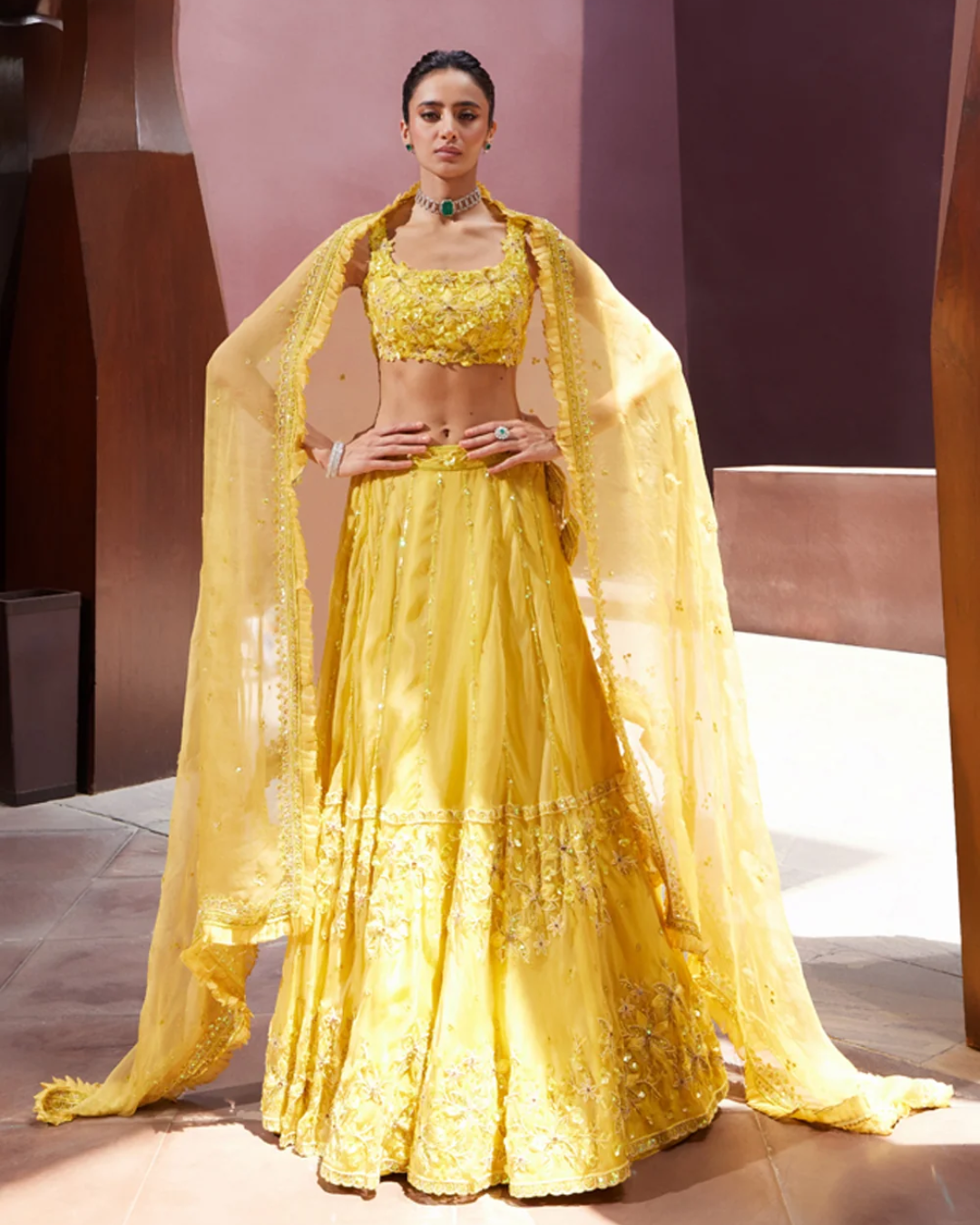 Prevasu - Yellow Lehenga Set From Eraya