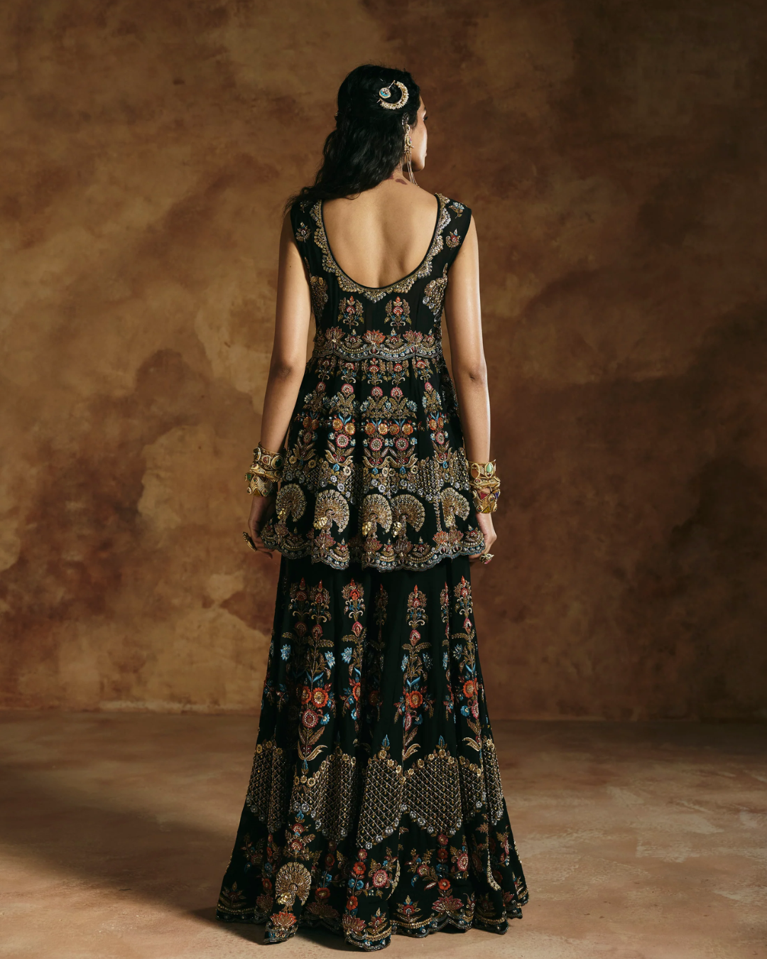 Aman Takyar - Black Sharara Set From Today's Sindh
