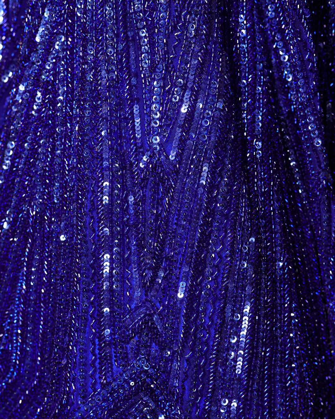 Isa by Dolly Wahal - Electric Blue Net Sequins Embroidered Lehenga Set