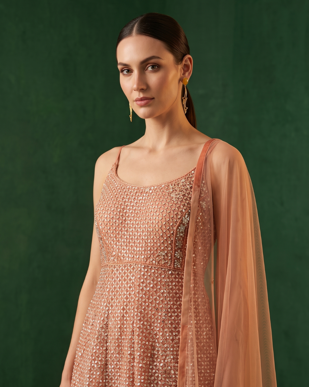 Basanti Kapde Aur Koffee - Rose Quartz Embroidered Sharara Set From Suits & Shararas