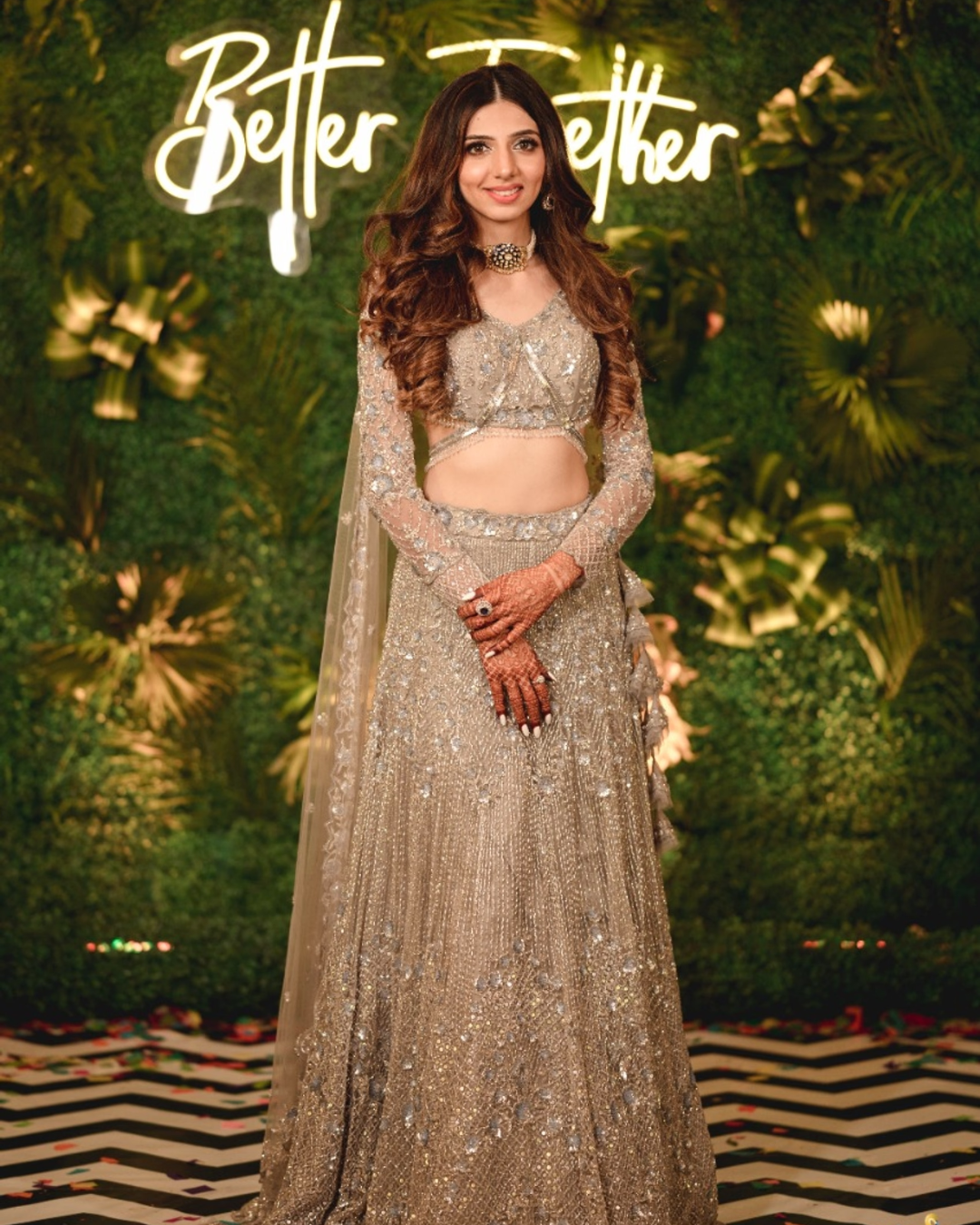 Isa by Dolly Wahal - Ash Grey Lehenga Set From Athena