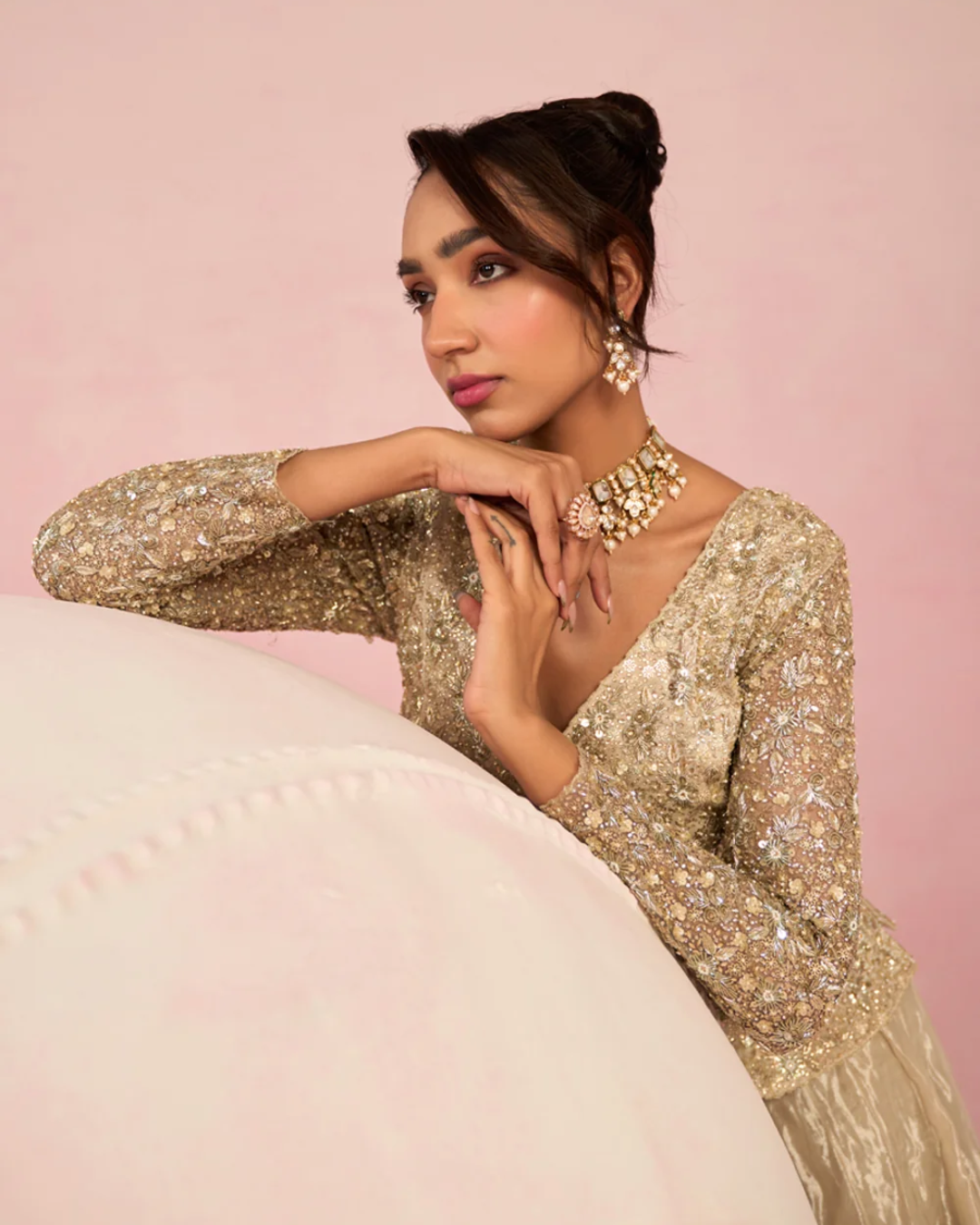 Prevasu - Ivory Jacket Set From Solene