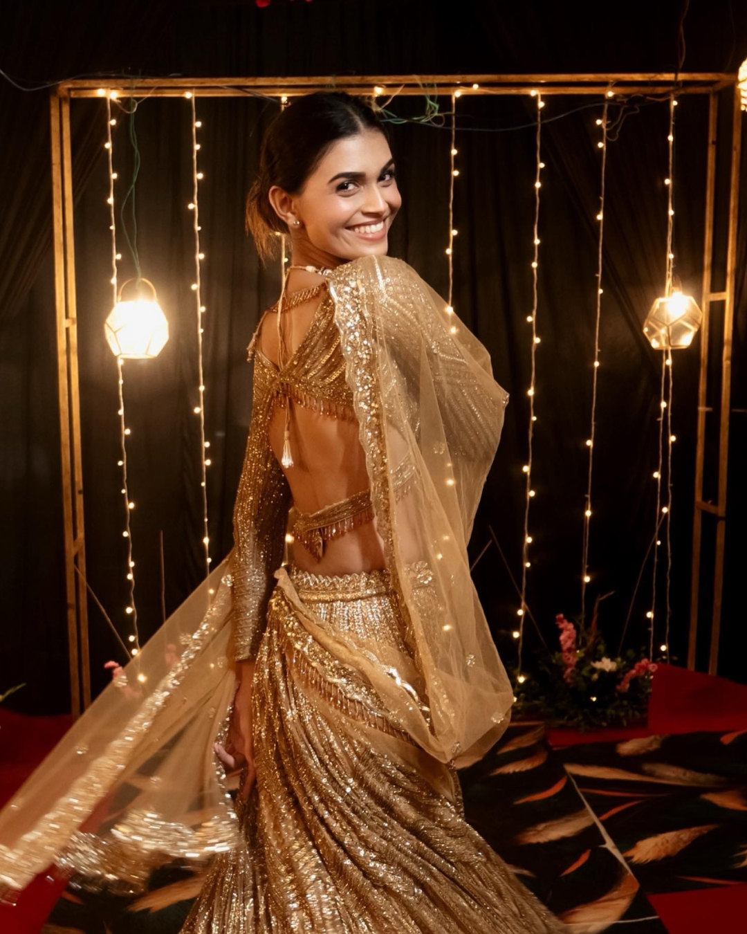Isa by Dolly Wahal - Icarus Gold Lehenga From Athena