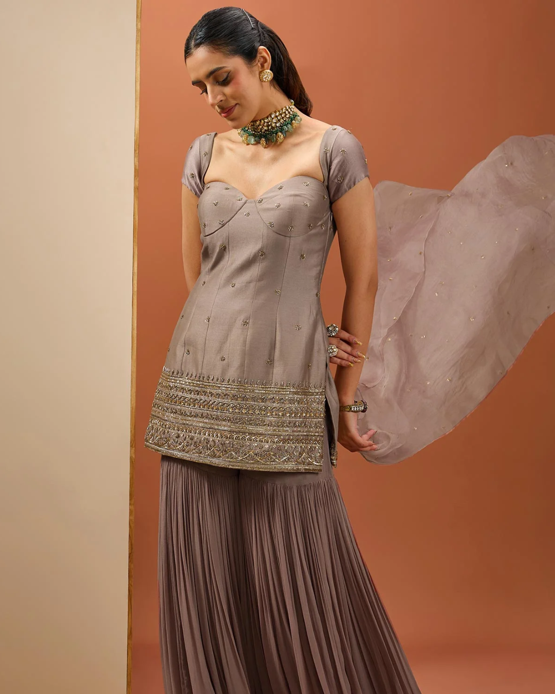 Esha Koul - Brown Kurta Set From Noor
