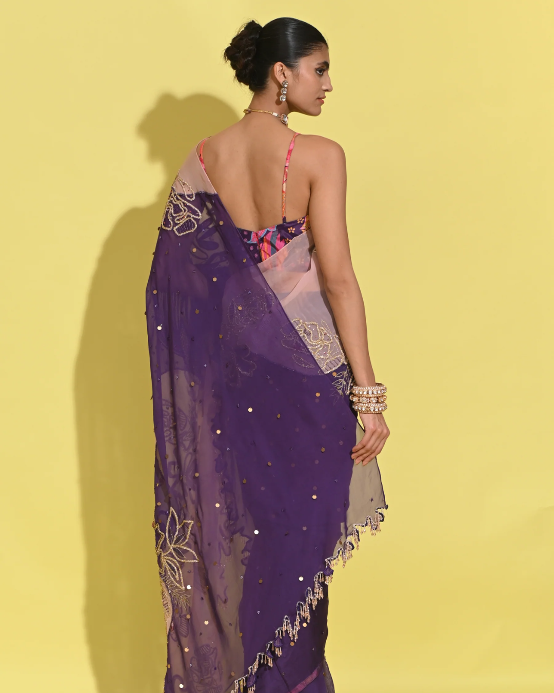 Rishi and Vibhuti - Janejaan Saree in Purple From Tamasha