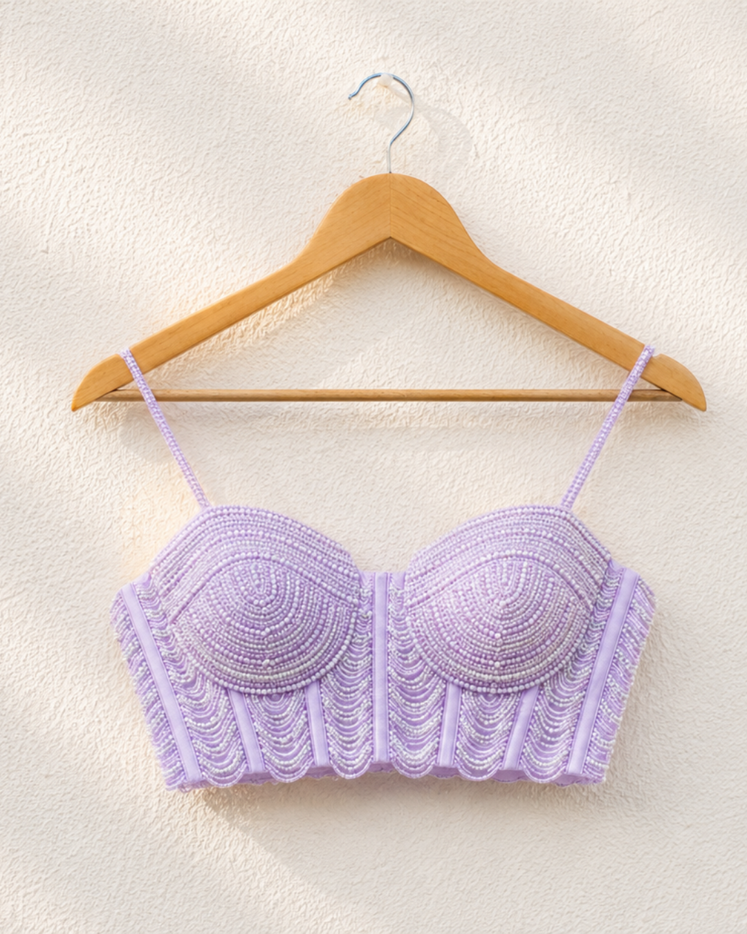 Anisha Shetty - Lilac Pearl And Cutdana Blouse With Goergette Sharara