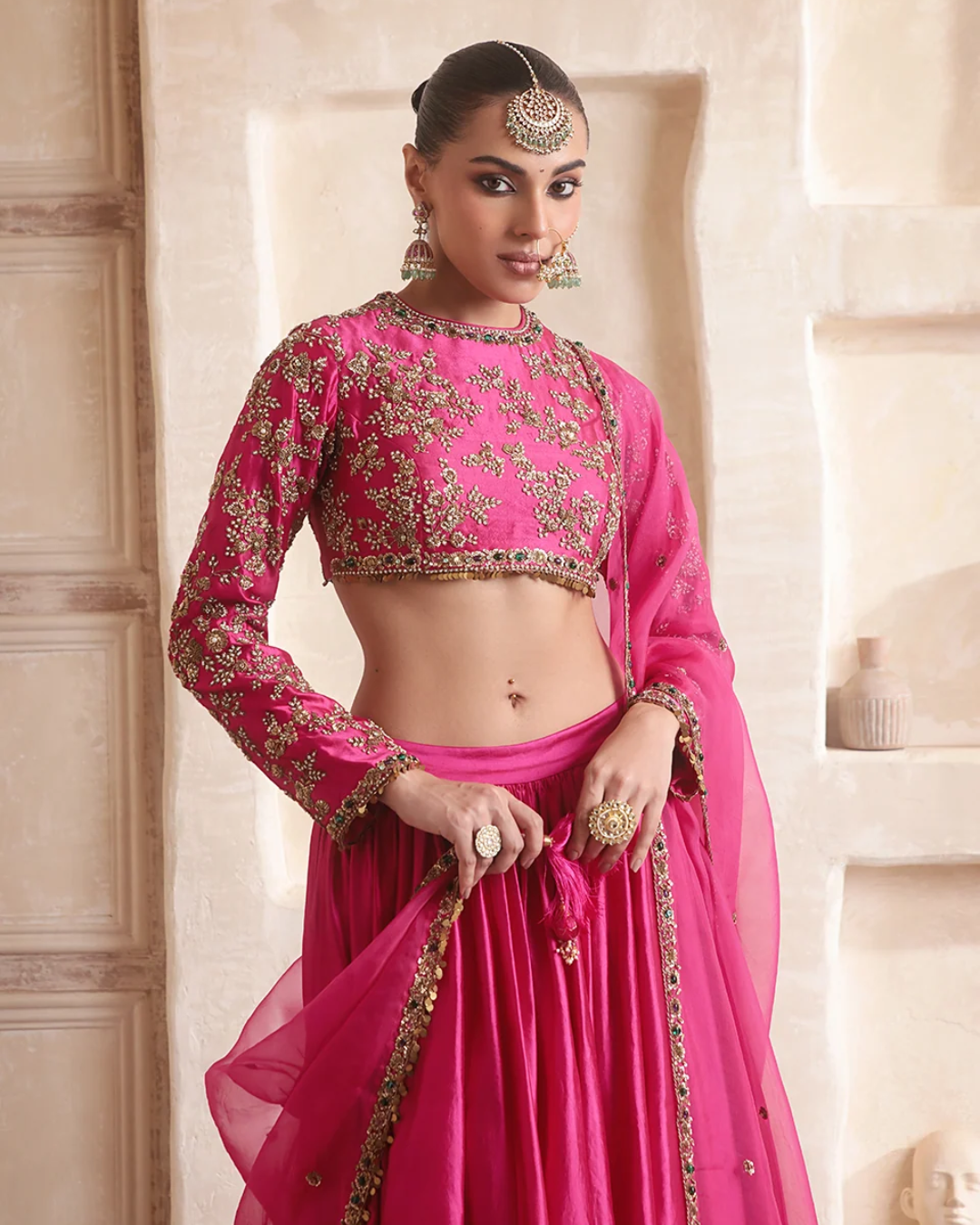 Niti Bothra - Zar-Rang Pink Lehenga Set