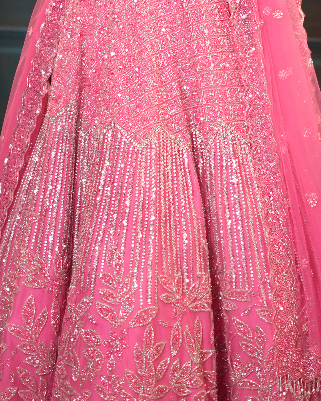 Isa by Dolly Wahal - Rabea Pink Lehenga From Fiori