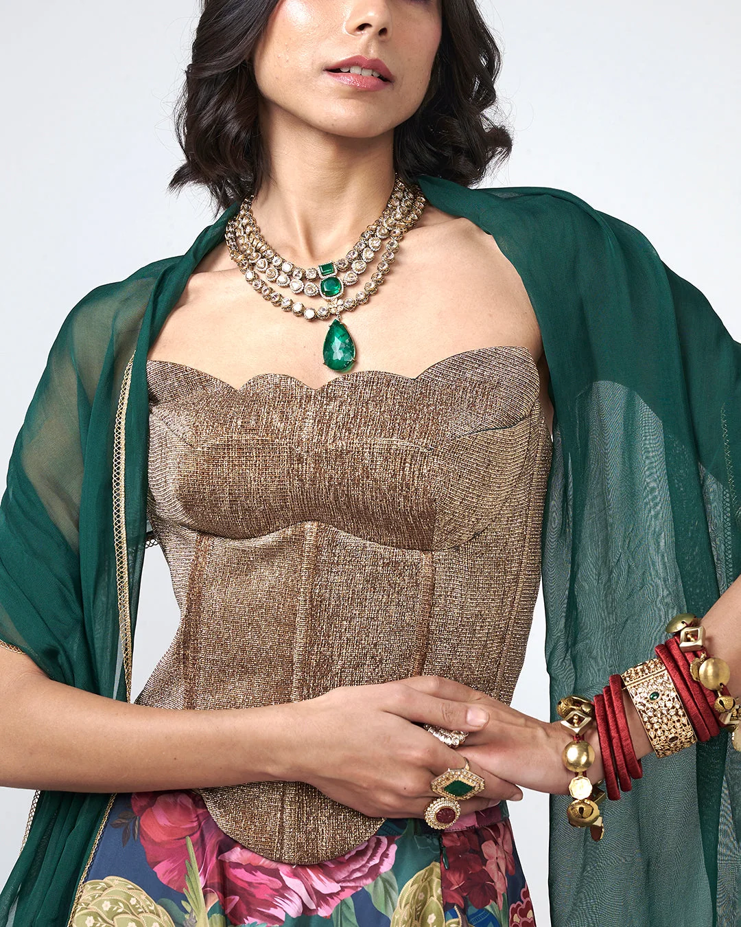 Rishi and Vibhuti - Sunehri Corset Set From Gulon Ke Rang