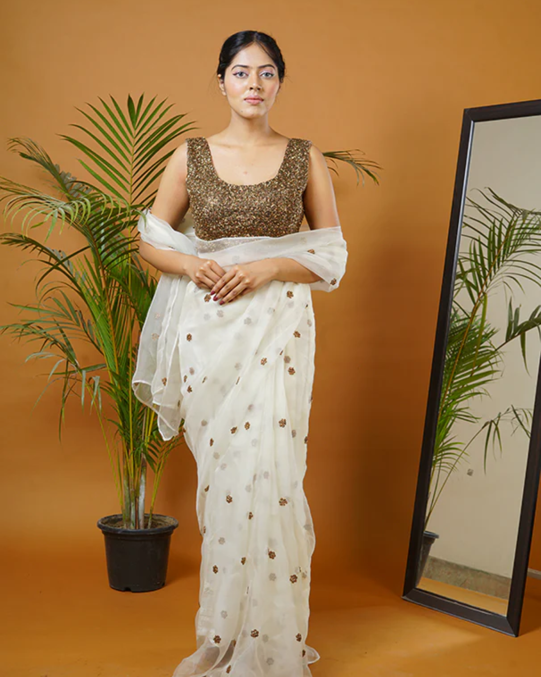 Sonali Bansal - Off white saree set From Fiza