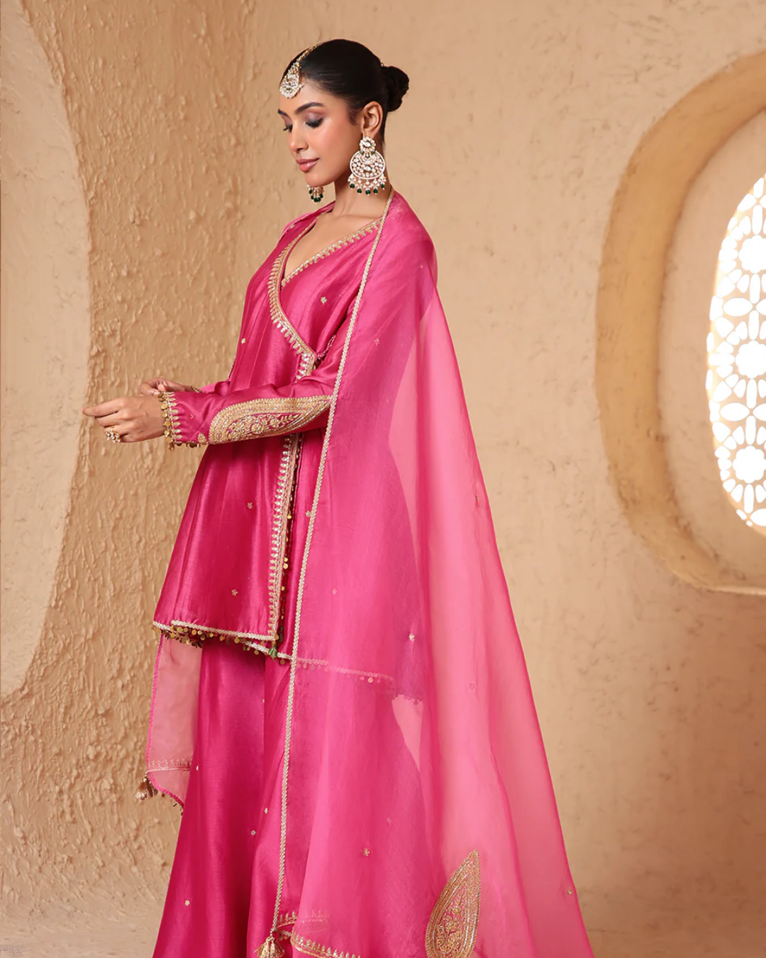 Niti Bothra - Mehrang Pink Angrakha Sharara Set