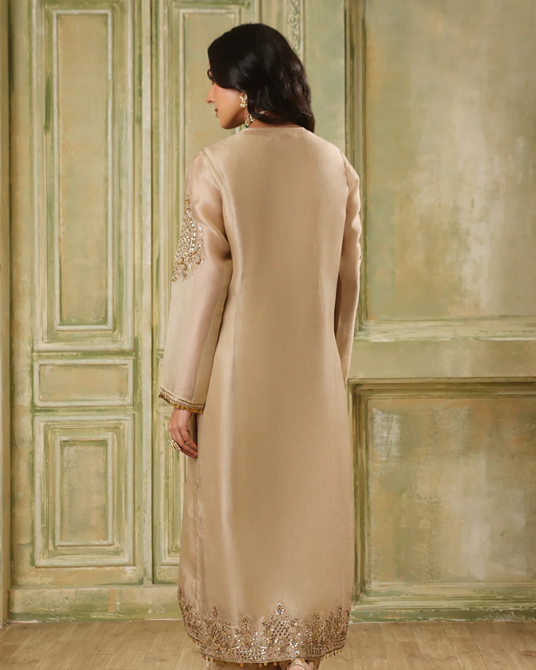 Niti Bothra - Zar-Rang Ivory Straight Kurta Set