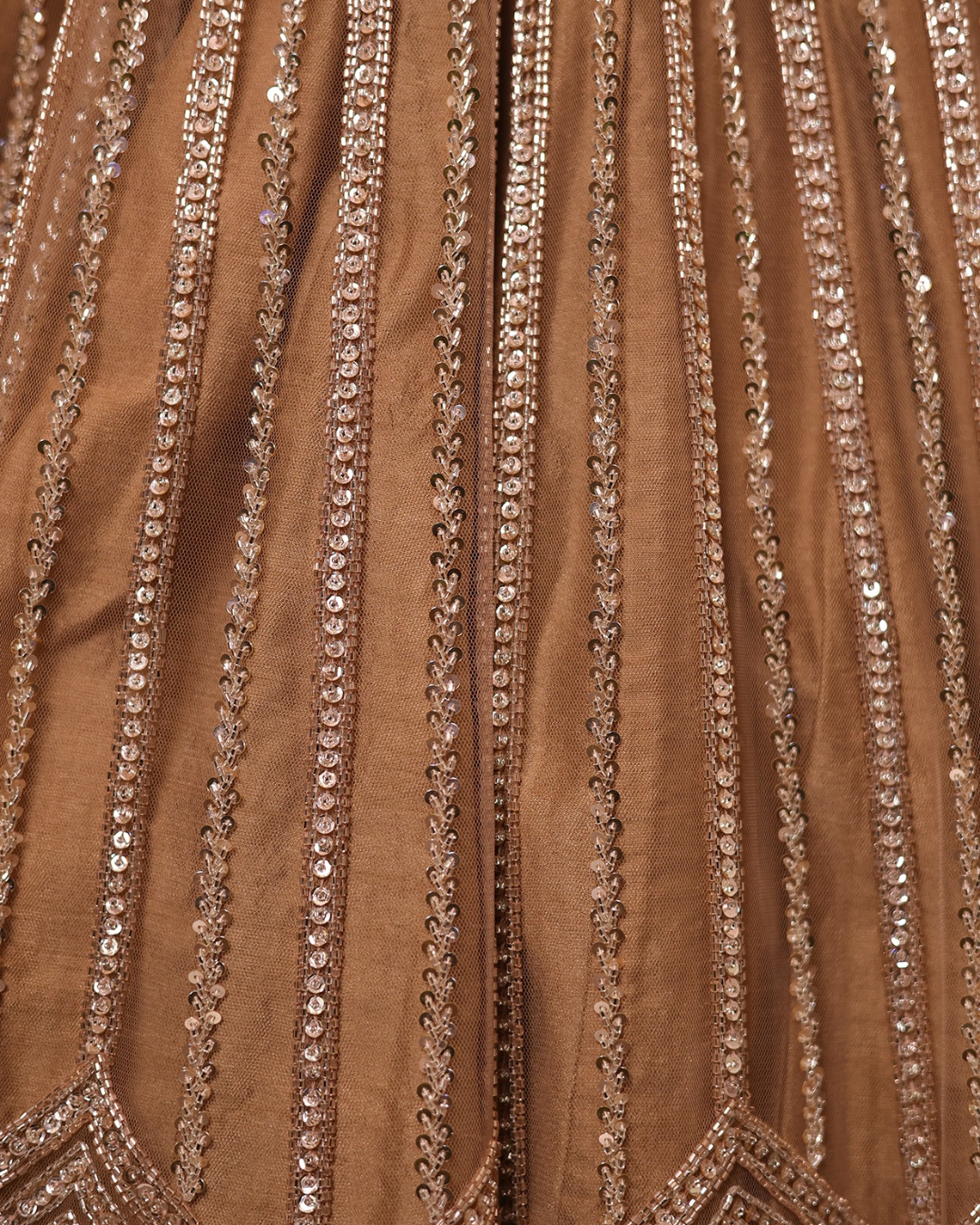 Isa by Dolly Wahal - Nude Net Sequins & Cutdana Embroidered Lehenga Set