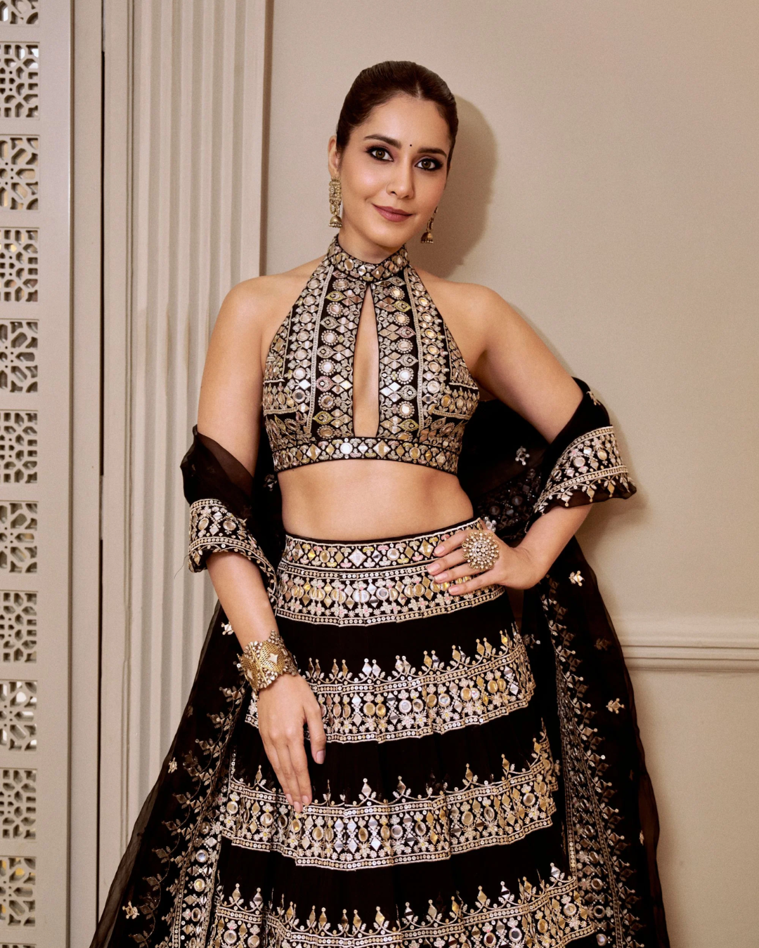 Gopi Vaid - Rashi Khanna in Farheen Lehenga Set From Jhilmil
