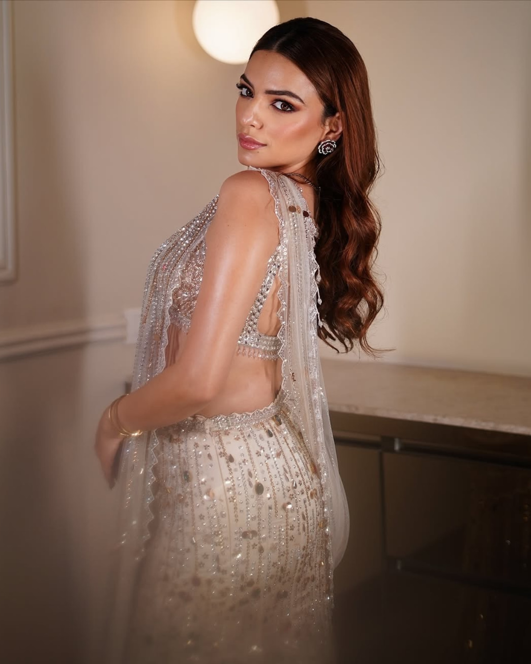 Isa by Dolly Wahal - Ivory Saree From Fiza