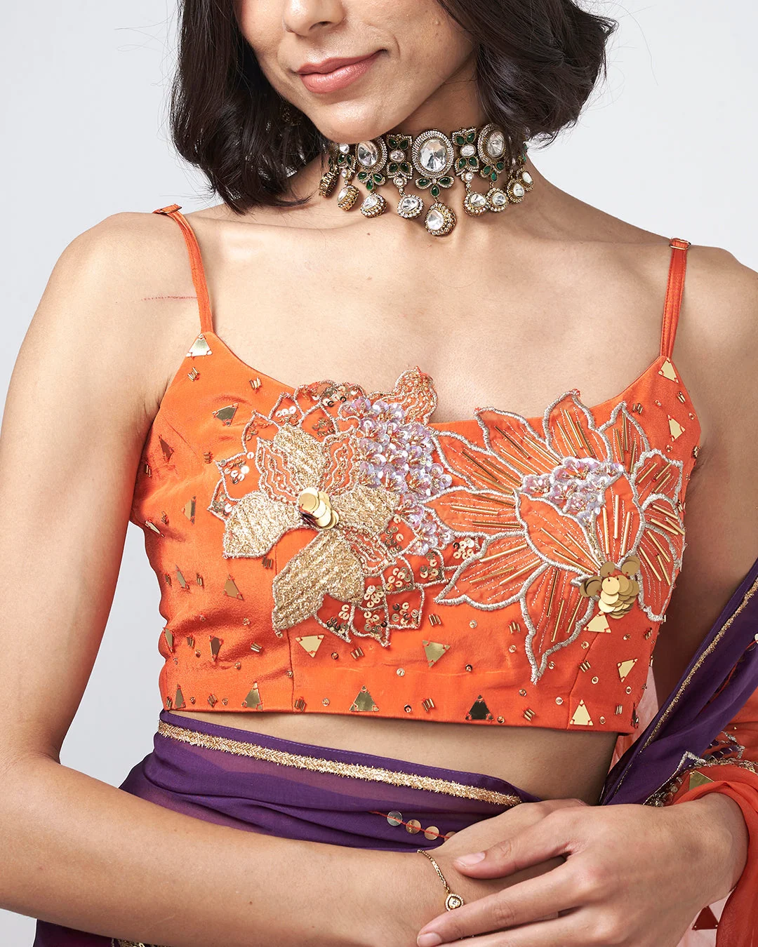 Rishi and Vibhuti - Jamun Berry Saree From Gulon Ke Rang