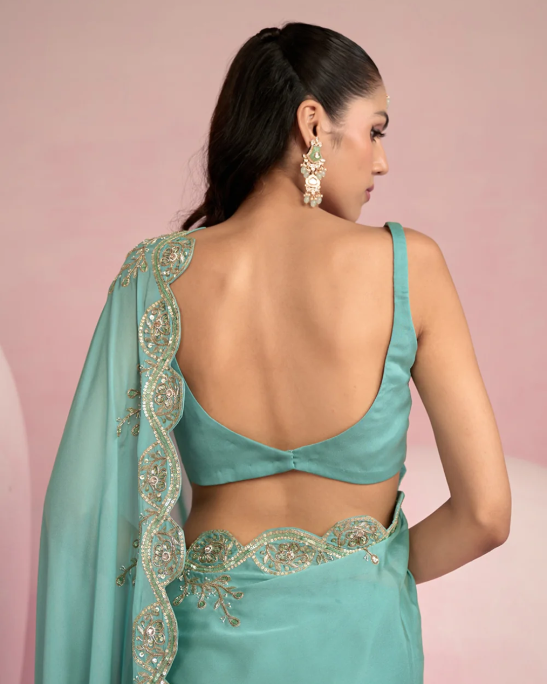 Prevasu - Turquoise Blue Saree From Solene