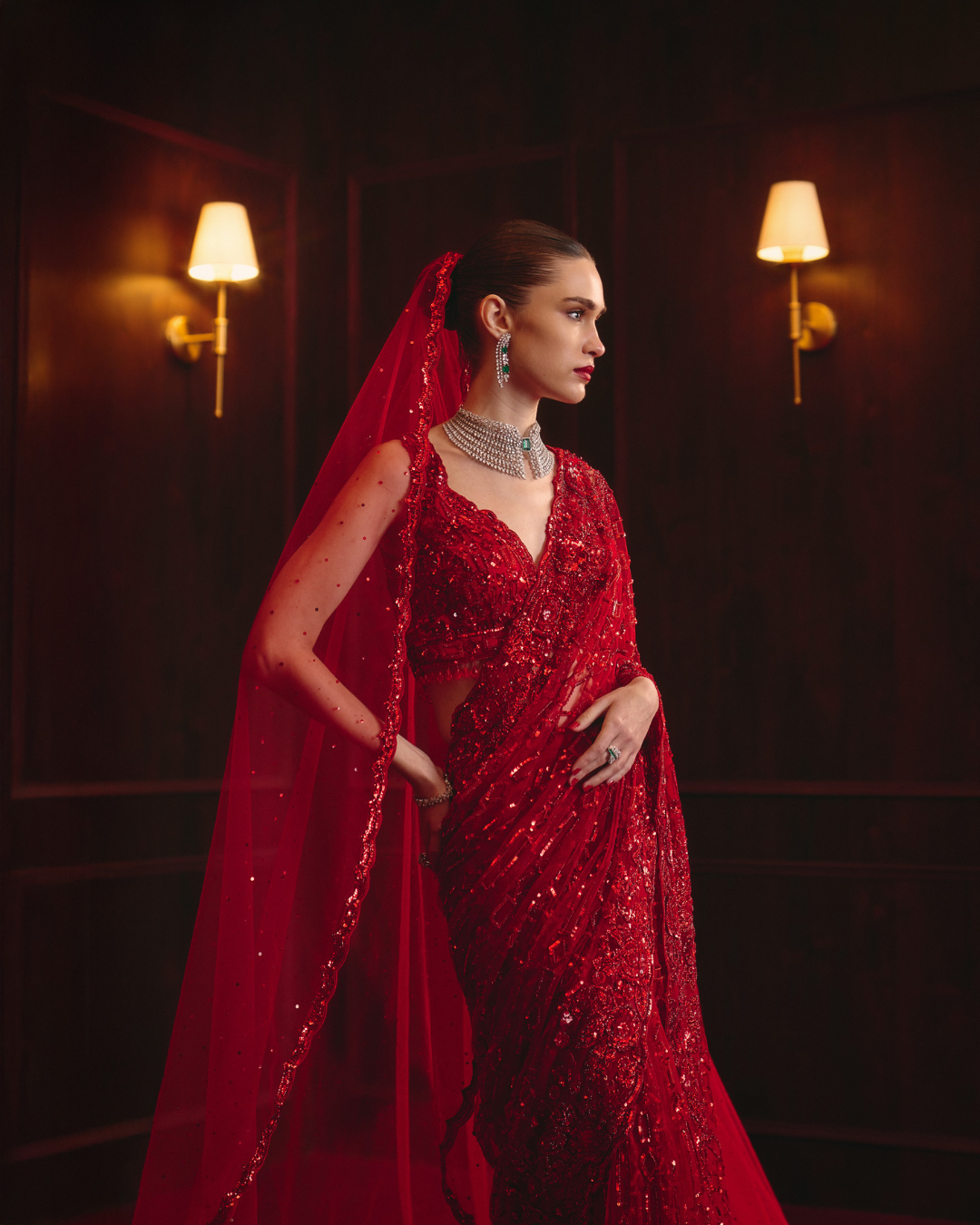 Angad Singh - The Sovereign Flame with Extra Veil Dupatta From The Regent