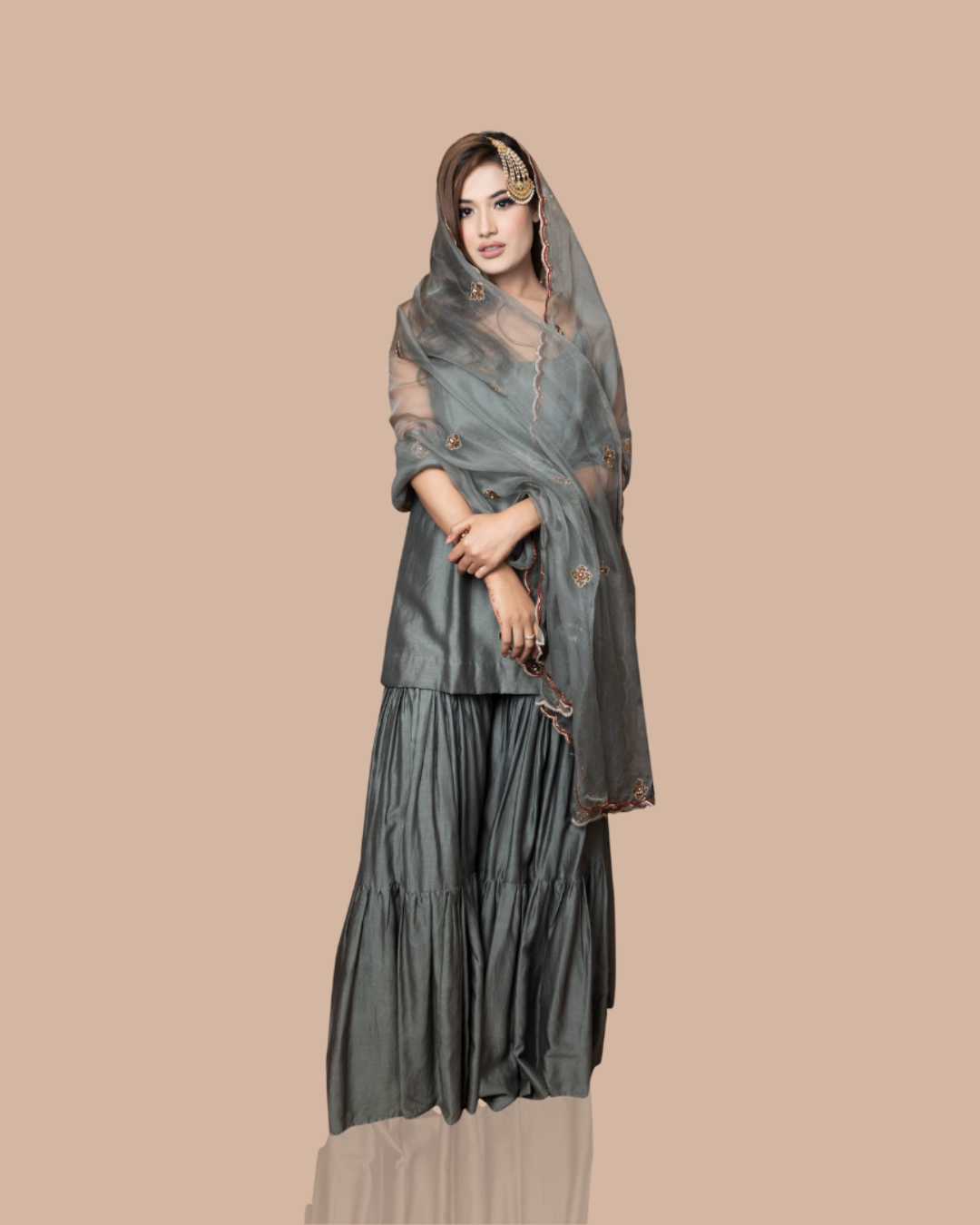 Sonali Bansal - Grey kurta with garara and dupatta From Wedding Capsule