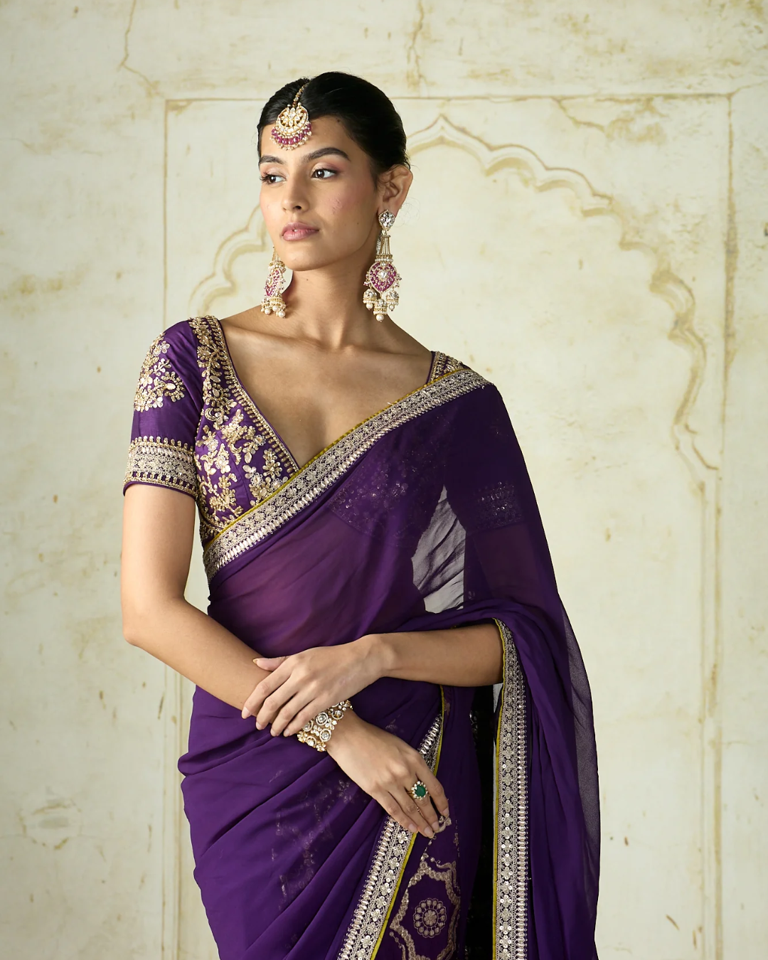 Gopi Vaid - Swati Vatsa in Ruqqayah Saree Set From Nizaam