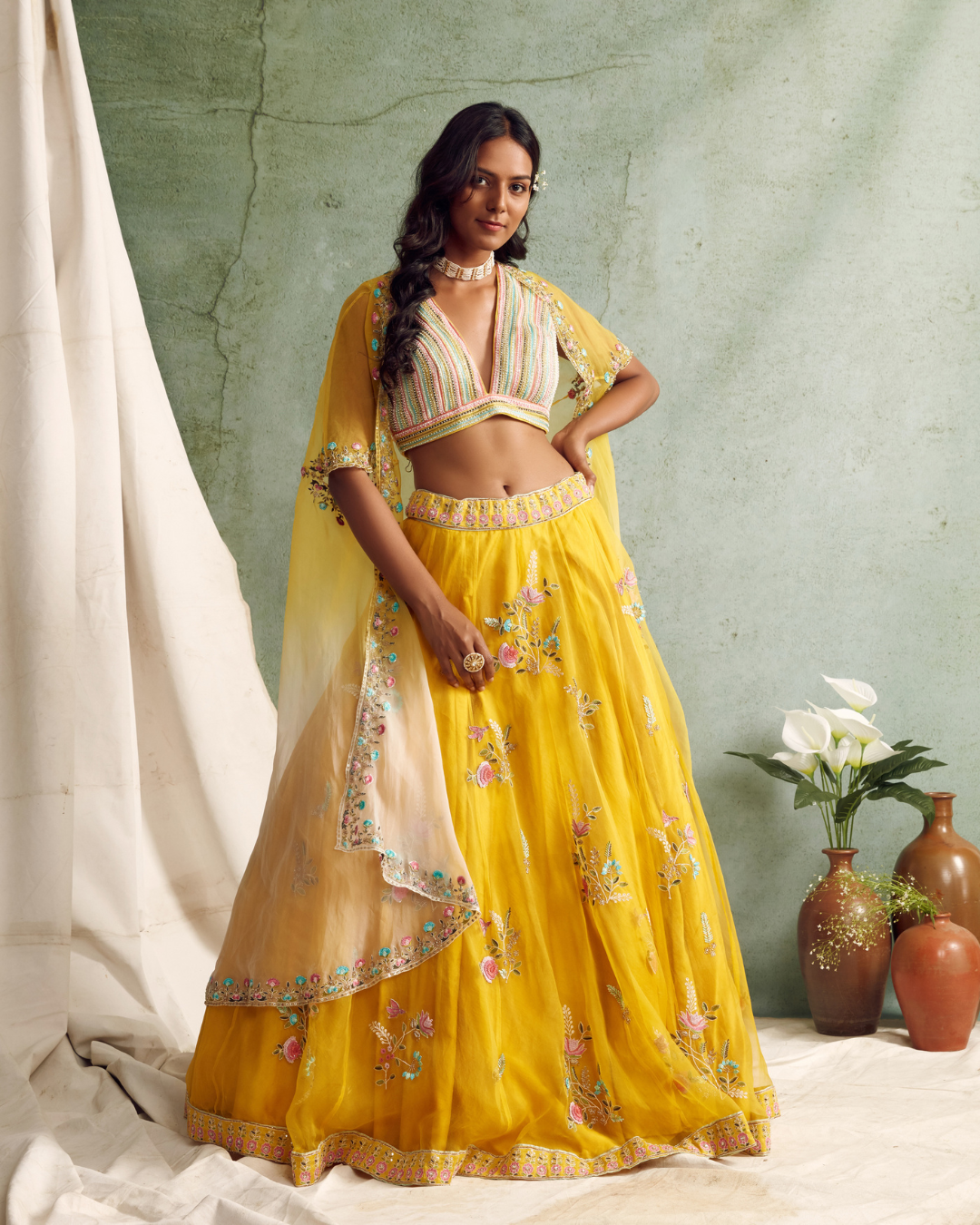 Priyanka Jain - Lehenga With Blouse And Cape From Love Of Tomorrow