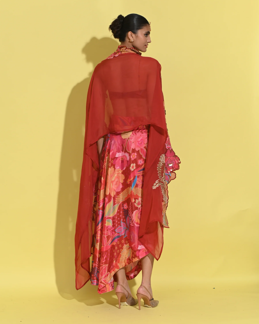 Rishi and Vibhuti - Ruby Drape Set From Tamasha