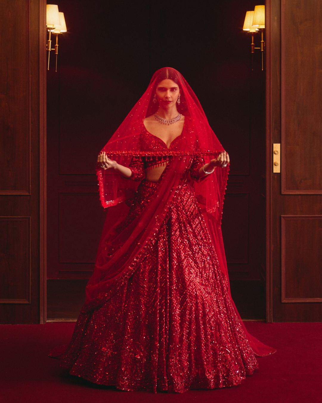 Angad Singh - The Royal Ember with Extra Veil Dupatta From The Regent