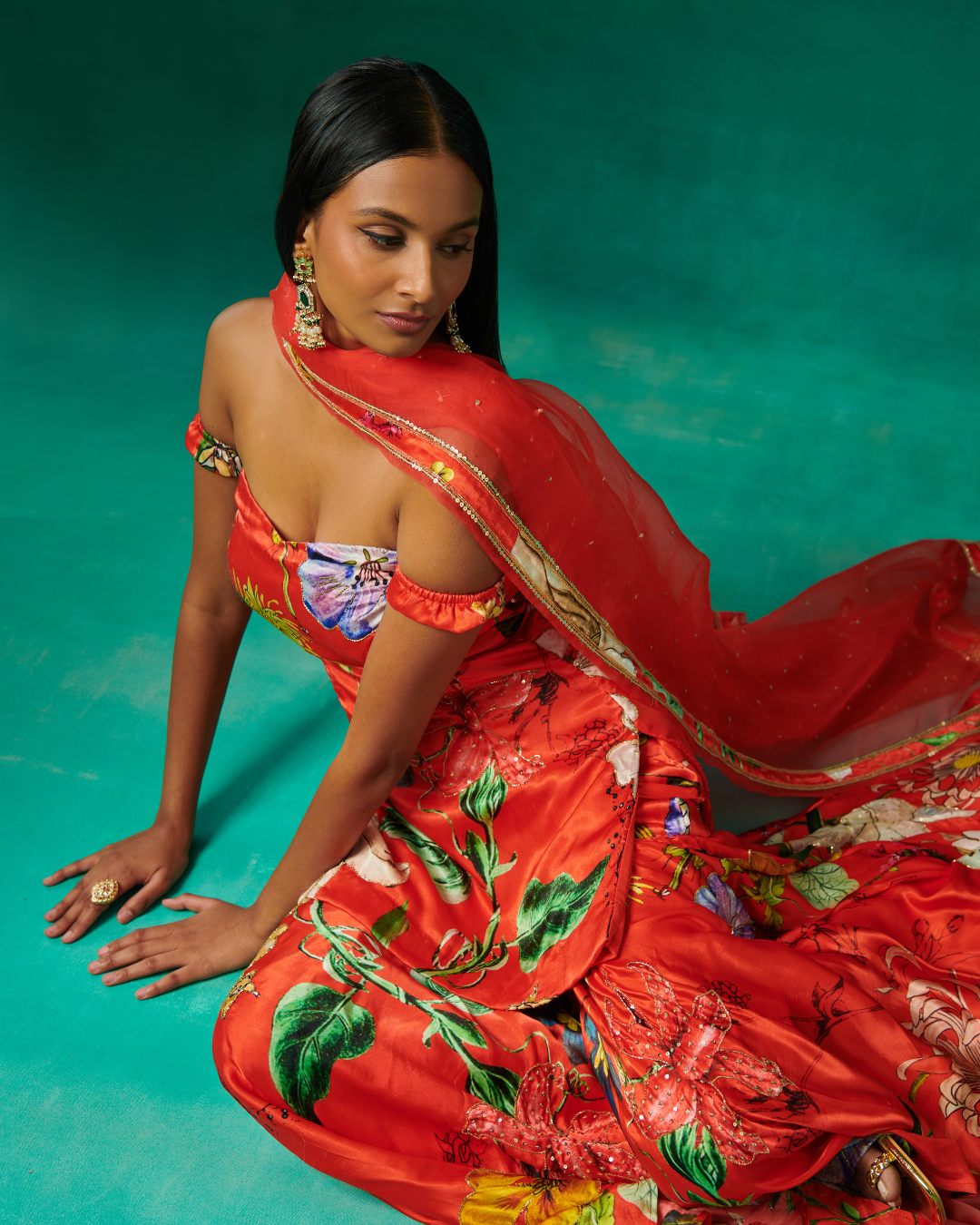 Sonali Bansal - Orange printed kurta with garara and dupatta From Bageecha