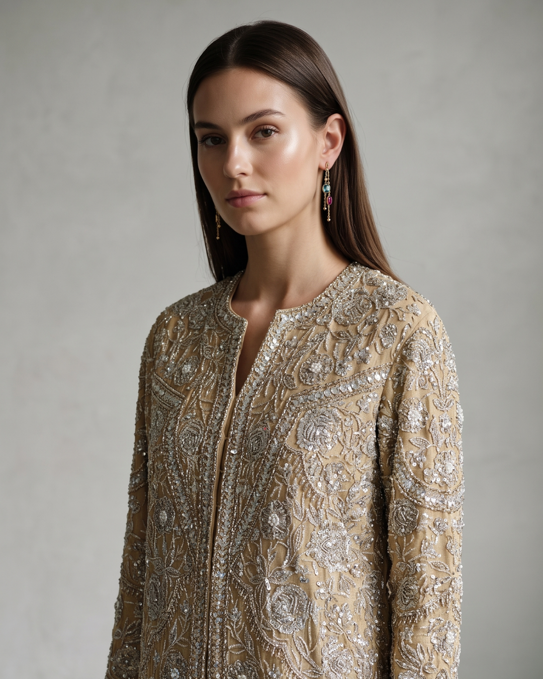 Basanti Kapde Aur Koffee - Gold Embroidered Palazzo Set From Suits & Shararas