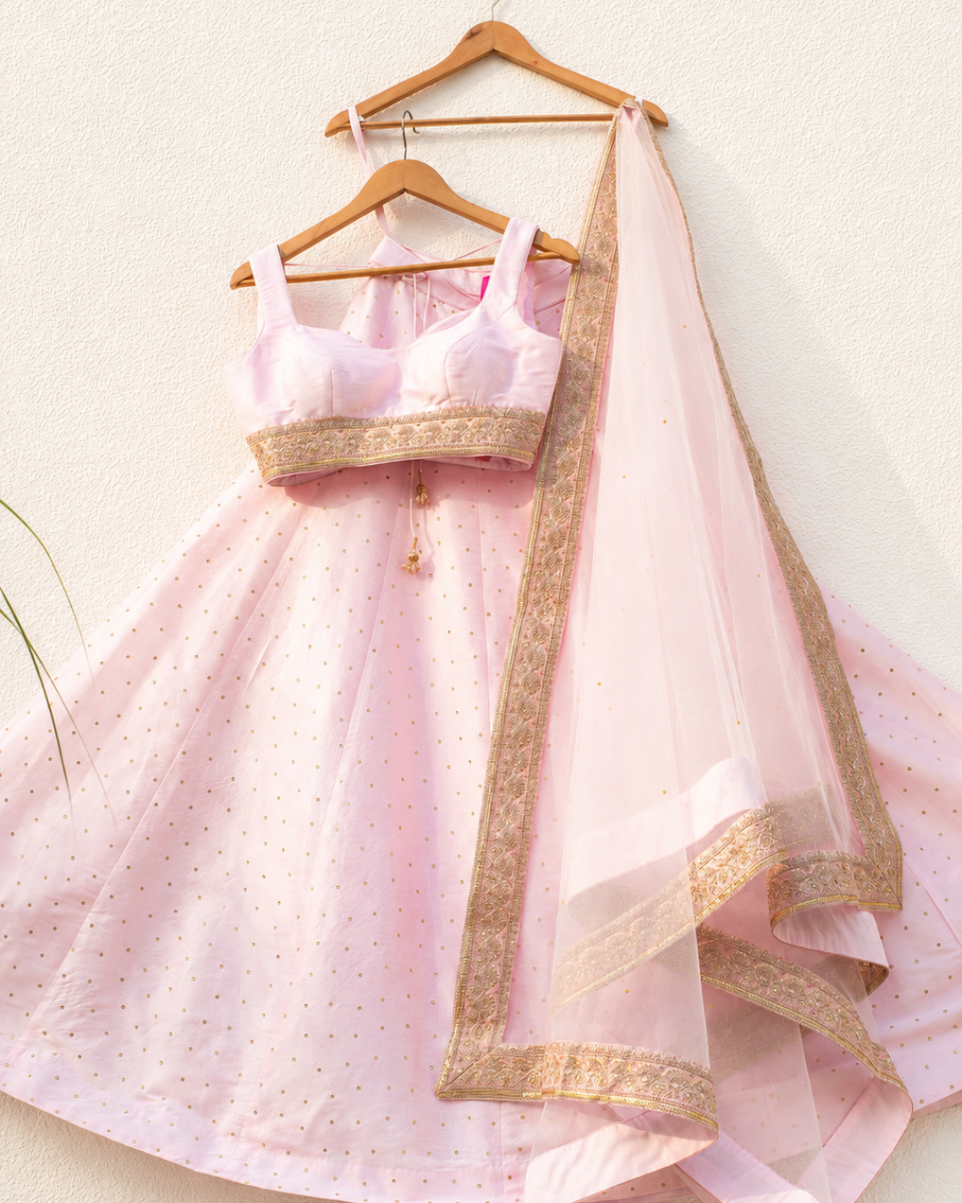 Anisha Shetty - Pink Stonework Lehenga Set