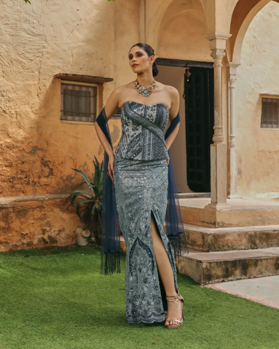 Label Moni K - Amber Skirt Set From Naqsh