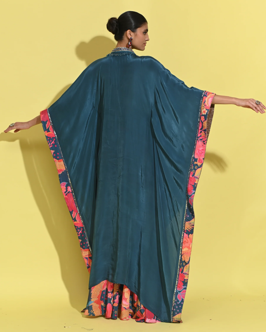 Rishi and Vibhuti - Teal Kaftan Set From Tamasha