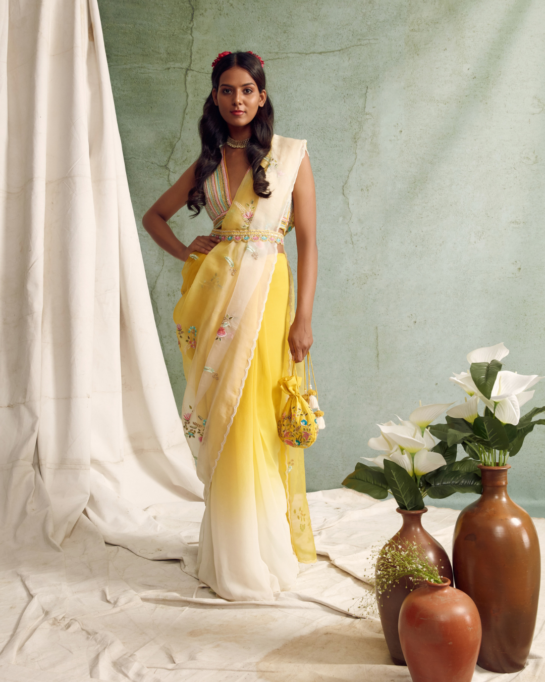 Priyanka Jain - Ombre Saree With Blouse And Belt From Love Of Tomorrow