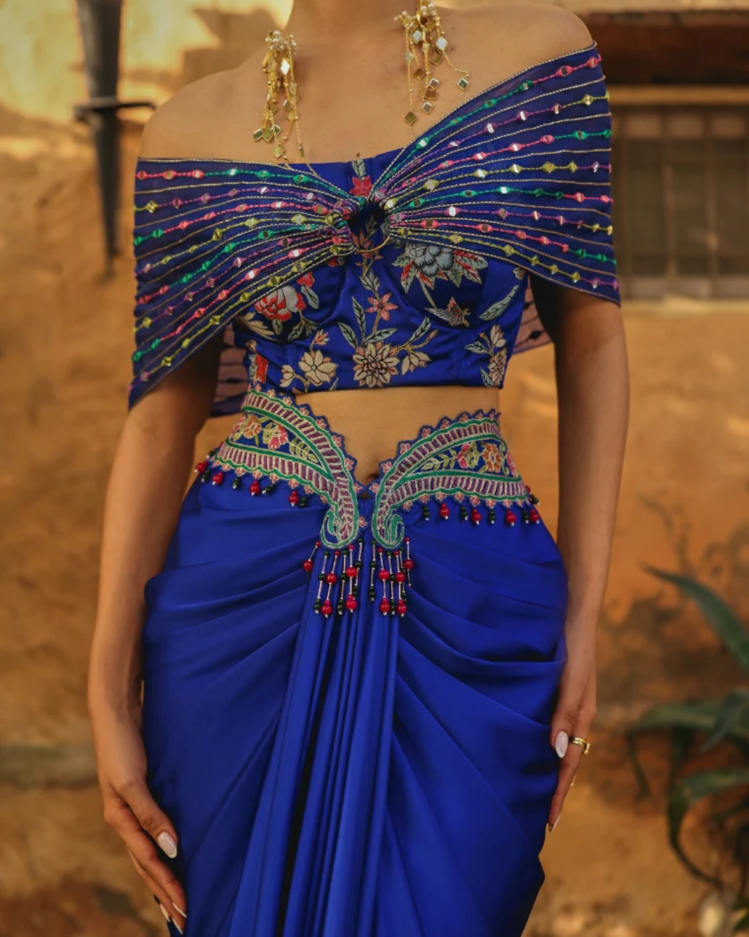 Label Moni K - Mor Albela Drape Set From Naqsh